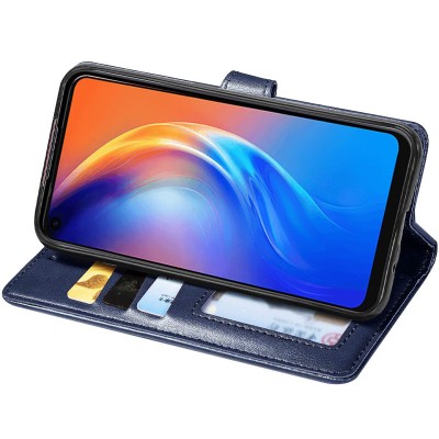 Кожаный чехол книжка GETMAN Gallant (PU) для TECNO Spark 5 Pro Синий