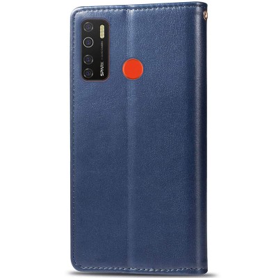 Кожаный чехол книжка GETMAN Gallant (PU) для TECNO Spark 5 Pro Синий