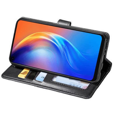Кожаный чехол книжка GETMAN Gallant (PU) для TECNO Spark 5 Pro Черный