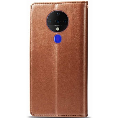 Кожаный чехол книжка GETMAN Gallant (PU) для TECNO Spark 6 Коричневый