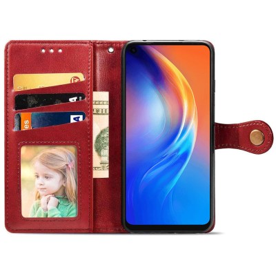 Кожаный чехол книжка GETMAN Gallant (PU) для TECNO Spark 6 Красный
