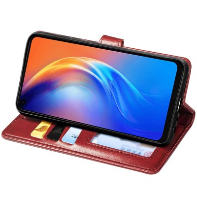 Кожаный чехол книжка GETMAN Gallant (PU) для TECNO Spark 6 Красный