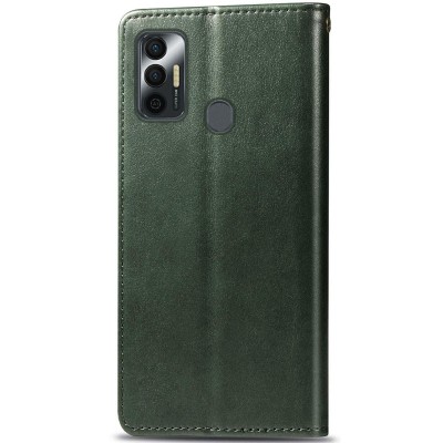 Купити Кожаный чехол книжка GETMAN Gallant (PU) для TECNO Spark 7 Зеленый