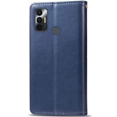 Кожаный чехол книжка GETMAN Gallant (PU) для TECNO Spark 7 Синий