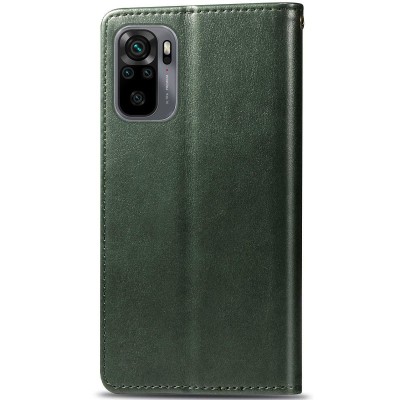 Кожаный чехол книжка GETMAN Gallant (PU) для Xiaomi Redmi Note 10 / Note 10s Зеленый