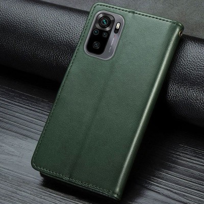 Кожаный чехол книжка GETMAN Gallant (PU) для Xiaomi Redmi Note 10 / Note 10s Зеленый
