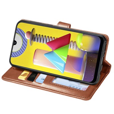 Кожаный чехол книжка GETMAN Gallant (PU) для Xiaomi Redmi Note 10 / Note 10s Коричневый