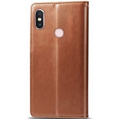 Кожаный чехол книжка GETMAN Gallant (PU) для Xiaomi Redmi Note 5 Pro / Note 5 (AI Dual Camera) Коричневый