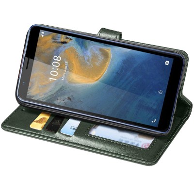 Кожаный чехол книжка GETMAN Gallant (PU) для ZTE Blade A31 Зеленый