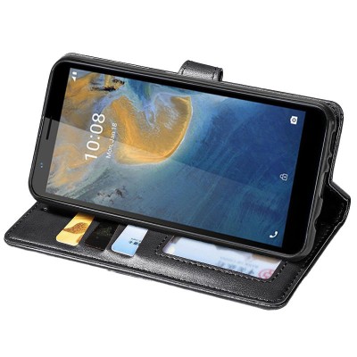 Кожаный чехол книжка GETMAN Gallant (PU) для ZTE Blade A31 Черный
