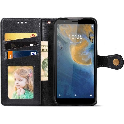 Кожаный чехол книжка GETMAN Gallant (PU) для ZTE Blade A31 Черный