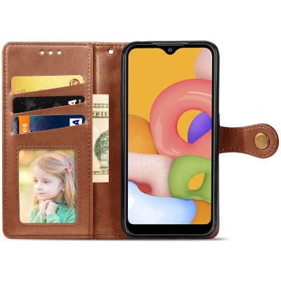 Кожаный чехол книжка GETMAN Gallant (PU) для ZTE Blade A5 (2020) Коричневый