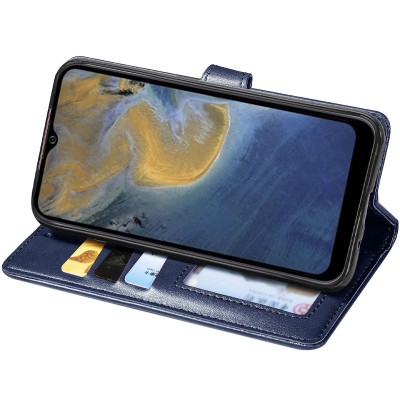 Кожаный чехол книжка GETMAN Gallant (PU) для ZTE Blade A51 Синий
