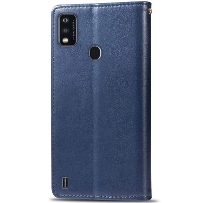 Кожаный чехол книжка GETMAN Gallant (PU) для ZTE Blade A51 Синий