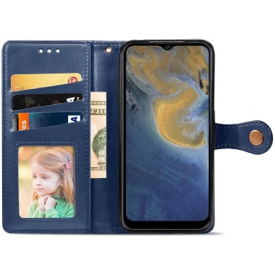 Кожаный чехол книжка GETMAN Gallant (PU) для ZTE Blade A51 Синий