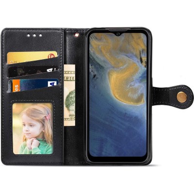 Кожаный чехол книжка GETMAN Gallant (PU) для ZTE Blade A51 Черный