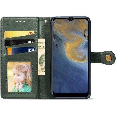 Кожаный чехол книжка GETMAN Gallant (PU) для ZTE Blade A71 Зеленый