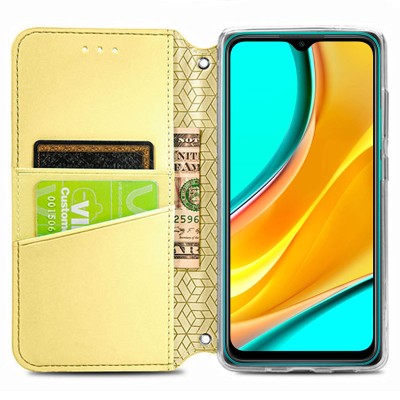Кожаный чехол книжка GETMAN Mandala (PU) для Samsung Galaxy A12 / M12 Желтый