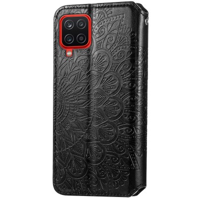 Кожаный чехол книжка GETMAN Mandala (PU) для Samsung Galaxy A12 / M12 Черный