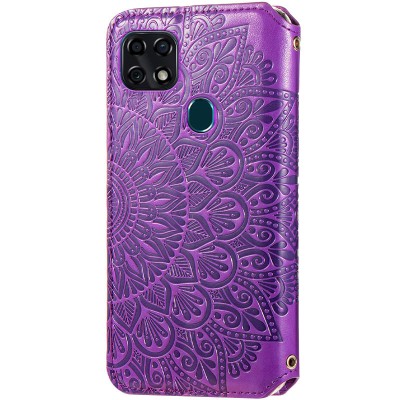 Кожаный чехол книжка GETMAN Mandala (PU) для ZTE Blade 20 Smart Фиолетовый