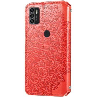 Кожаный чехол книжка GETMAN Mandala (PU) для ZTE Blade A7s (2020) Красный