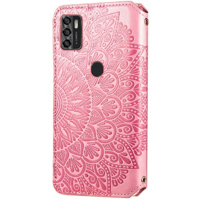 Кожаный чехол книжка GETMAN Mandala (PU) для ZTE Blade A7s (2020) Розовый