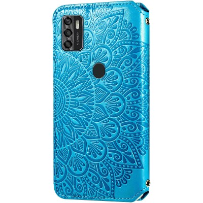 Кожаный чехол книжка GETMAN Mandala (PU) для ZTE Blade A7s (2020) Синий