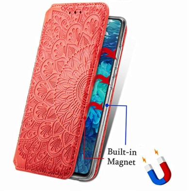 Кожаный чехол книжка GETMAN Mandala (PU) для ZTE Blade V2020 Smart Красный Кожаный чехол книжка GETMAN Mandala (PU) для ZTE Blade V2020 Smart Красный