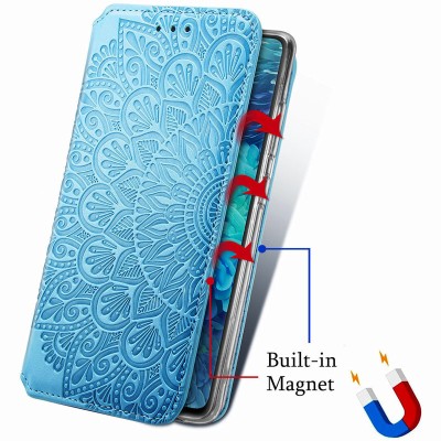 Кожаный чехол книжка GETMAN Mandala (PU) для ZTE Blade V2020 Smart Синий Кожаный чехол книжка GETMAN Mandala (PU) для ZTE Blade V2020 Smart Синий