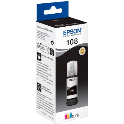 Контейнер c чернилами Epson 108 EcoTank L8050/L18050 black (C13T09C14A)
