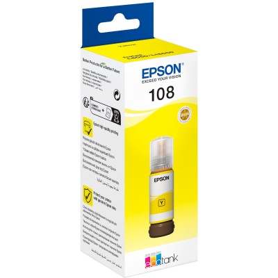 Контейнер c чернилами Epson 108 EcoTank L8050/L18050 yellow (C13T09C44A)