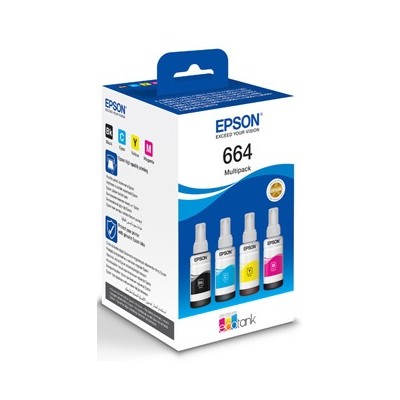 Купити Контейнеры с чернилами Epson L100/L200 Multipack (C,M,Y,Bk) (C13T66464A)