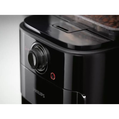 Кофеварка Philips капельная Grind & Brew, 1.2л, молотый+зерна, черно-металл (HD7767/00)