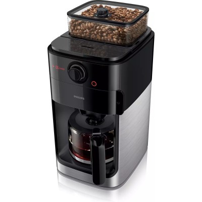 Кофеварка Philips капельная Grind & Brew, 1.2л, молотый+зерна, черно-металл (HD7767/00)