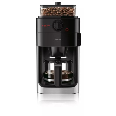 Кофеварка Philips капельная Grind & Brew, 1.2л, молотый+зерна, черно-металл (HD7767/00)
