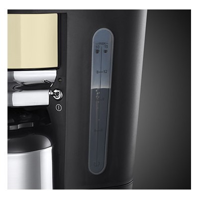 Купити Кофеварка Russell Hobbs капельная Retro, 1.25л, молотый, ретро шкала, черно-бежевый (21702-56)