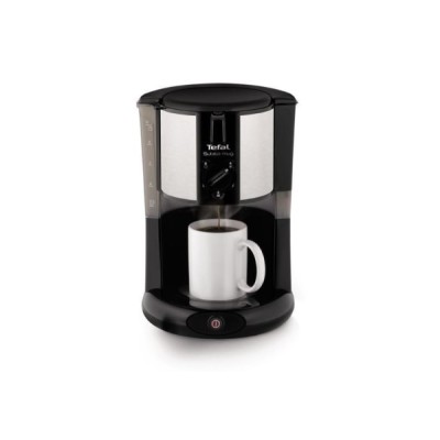 Кофеварка Tefal капельная Subito Mug 1.25л, молотый, черно-серебристый (CM290838)