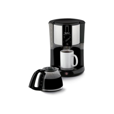 Кофеварка Tefal капельная Subito Mug 1.25л, молотый, черно-серебристый (CM290838)