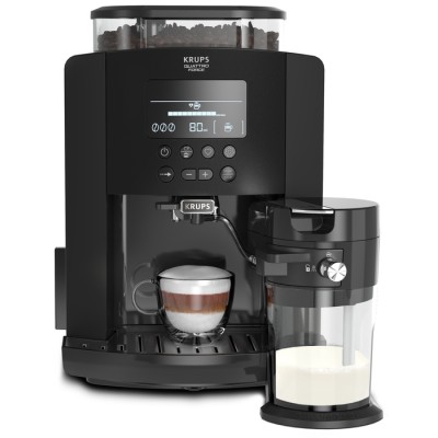 Кофемашина Krups Arabica, 1.7л, зерно, автомат.капуч, аторец.-5, свой рецепт, черный (EA819N10)