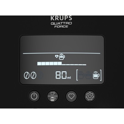 Кофемашина Krups Arabica, 1.7л, зерно, автомат.капуч, аторец.-5, свой рецепт, черный (EA819N10)