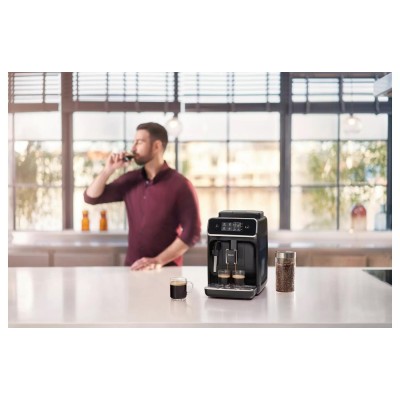 Кофемашина Philips Series 2200, 1.8л, зерно+мол., ручной капуч, авторецептов -2, черный (EP2224/40)