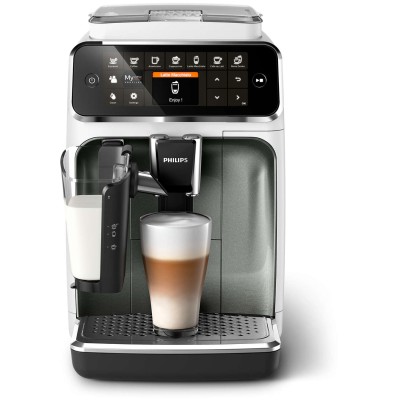 Купити Кофемашина Philips Series 4300 1.8л, зерно + молоко, автомат.капучинатор, авторецептов - 8, белый (EP4343/70)