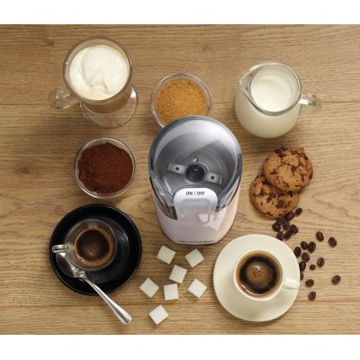 Кофемолка Gorenje роторная 150Вт, объем зерен-60г, 3 степени помола, пластик/металл, белый (SMK150WI)