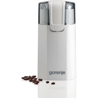 Кофемолка Gorenje роторная 150Вт, объем зерен-60г, 3 степени помола, пластик/металл, белый (SMK150WI)
