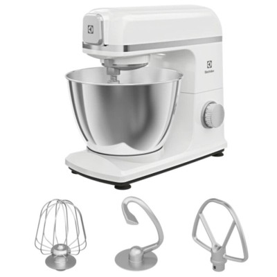 Кухонная машина Electrolux, 1200Вт, чаша-металл, корпус-металл, насадок-3, белый (E5KM1-4SWB)