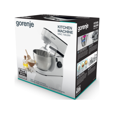 Купити Кухонная машина Gorenje 800Вт, чаша-металл, корпус-пластик, насадок-3, белый (MMC700LBW)