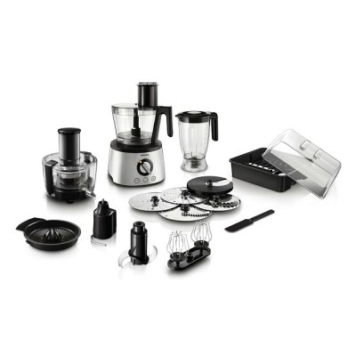 Кухонная машина Philips Avance Collection 1300Вт, чаша-пластик, корпус-металл, насадок-12, металл-черный (HR7778/00)