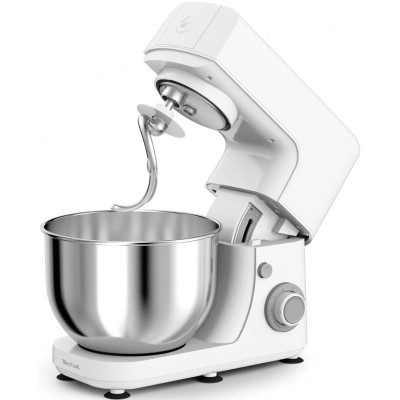 Кухонная машина Tefal Masterchef Essential 800Вт, чаша-металл, корпус-металл/пластик, насадок-4, белый (QB150138)