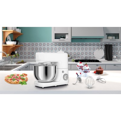 Кухонная машина Tefal Masterchef Essential 800Вт, чаша-металл, корпус-металл/пластик, насадок-4, белый (QB150138)