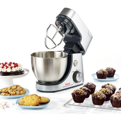 Купити Кухонная машина Tefal Masterchef Gourmet 1100Вт, чаша-металл, корпус-пластик, насадок-6, серый (QB516D38)
